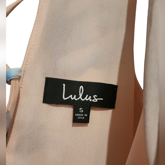 Lulus Garden Walk Blush Pink Floral Print Lace-Up Skater Dress | Woman's S | - Picture 5 of 10